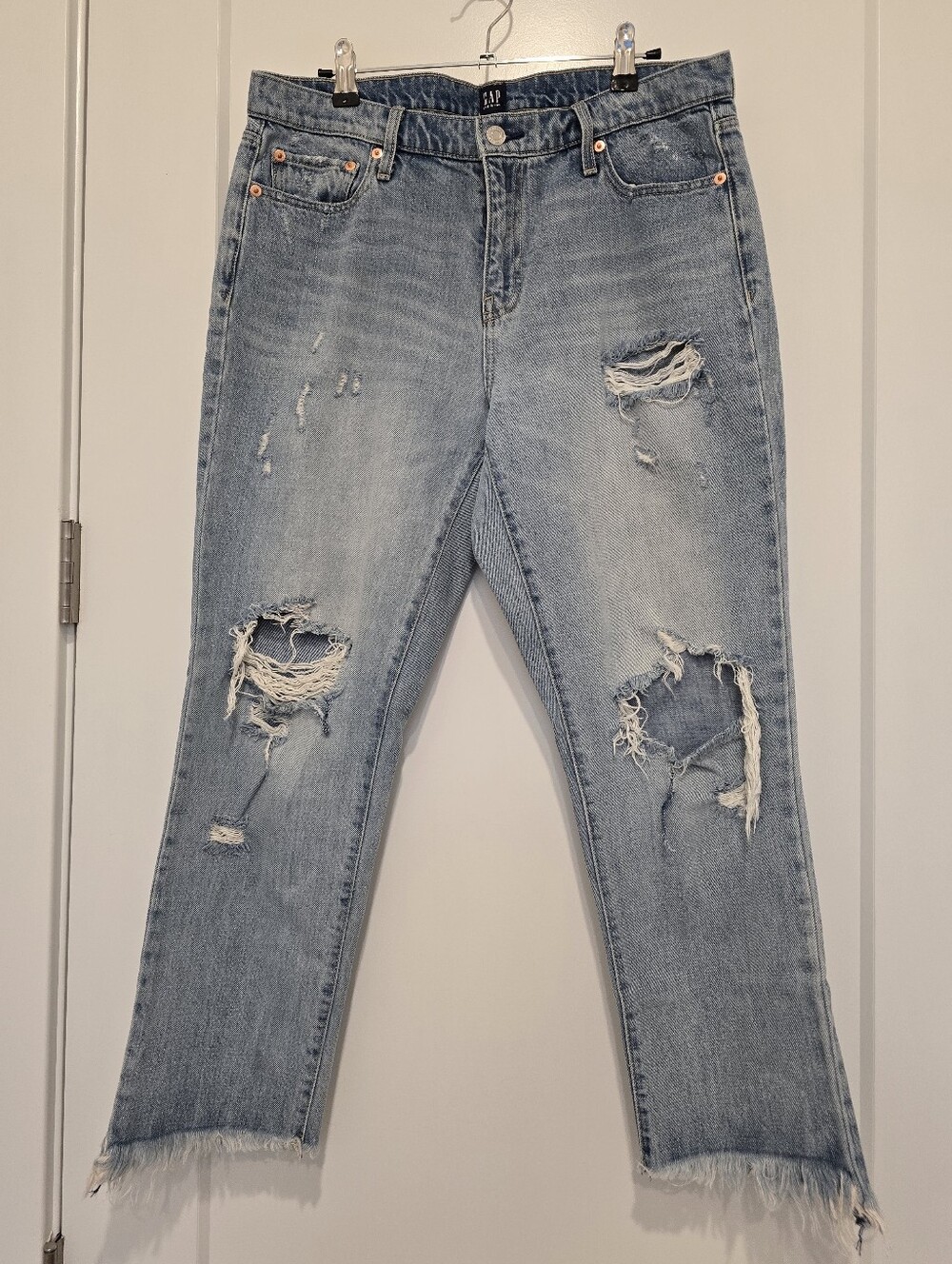 GAP Light Blue Distressed Best Girlfriend Jeans